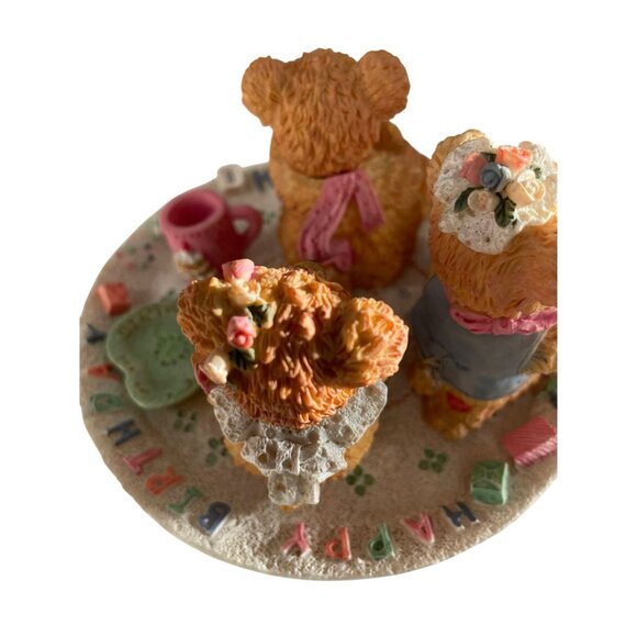 Boyds Bears  Friends Birthday Figurine Display With Tea Set - Picture 9 of 10